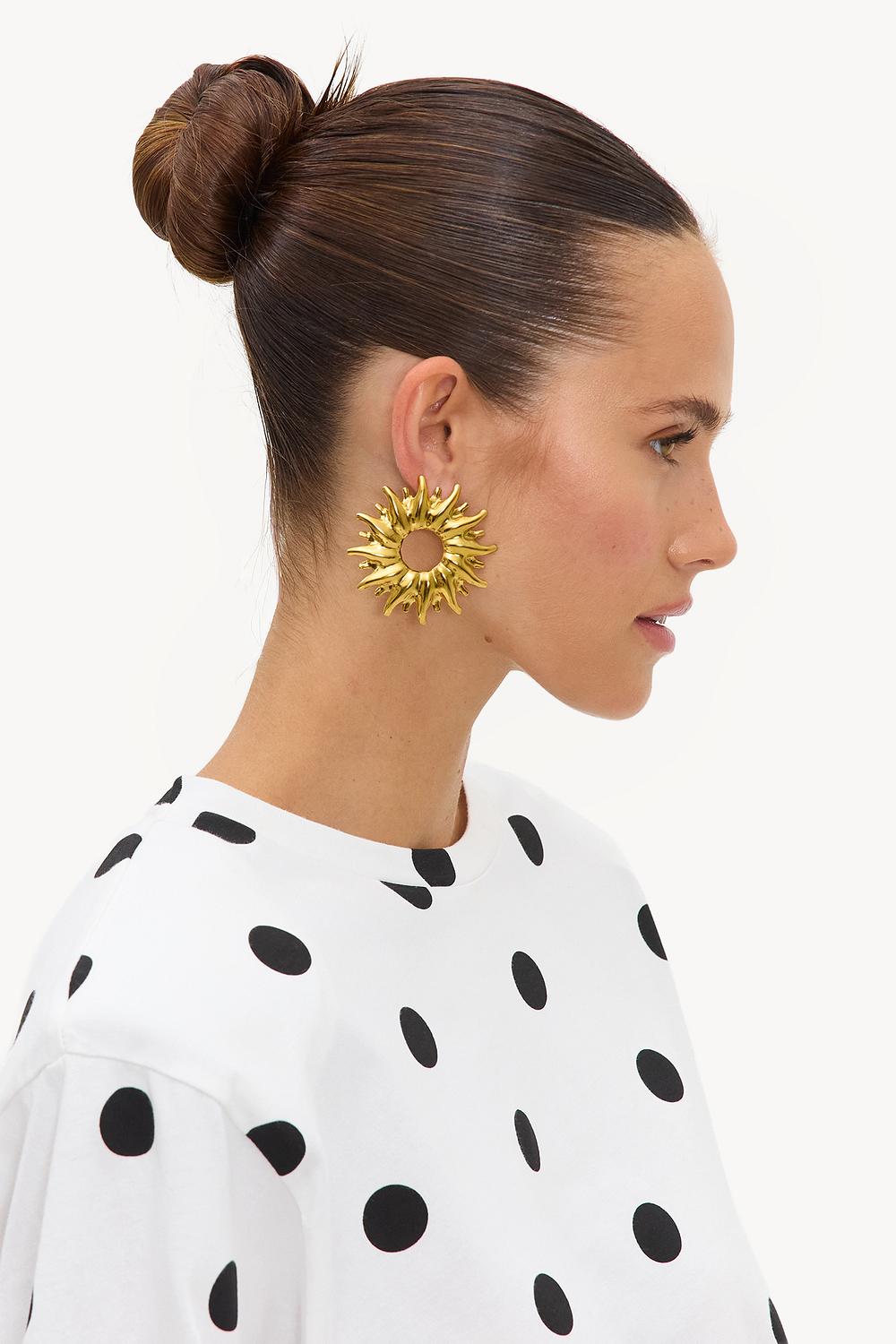 Boucles d'oreilles soleil dorées