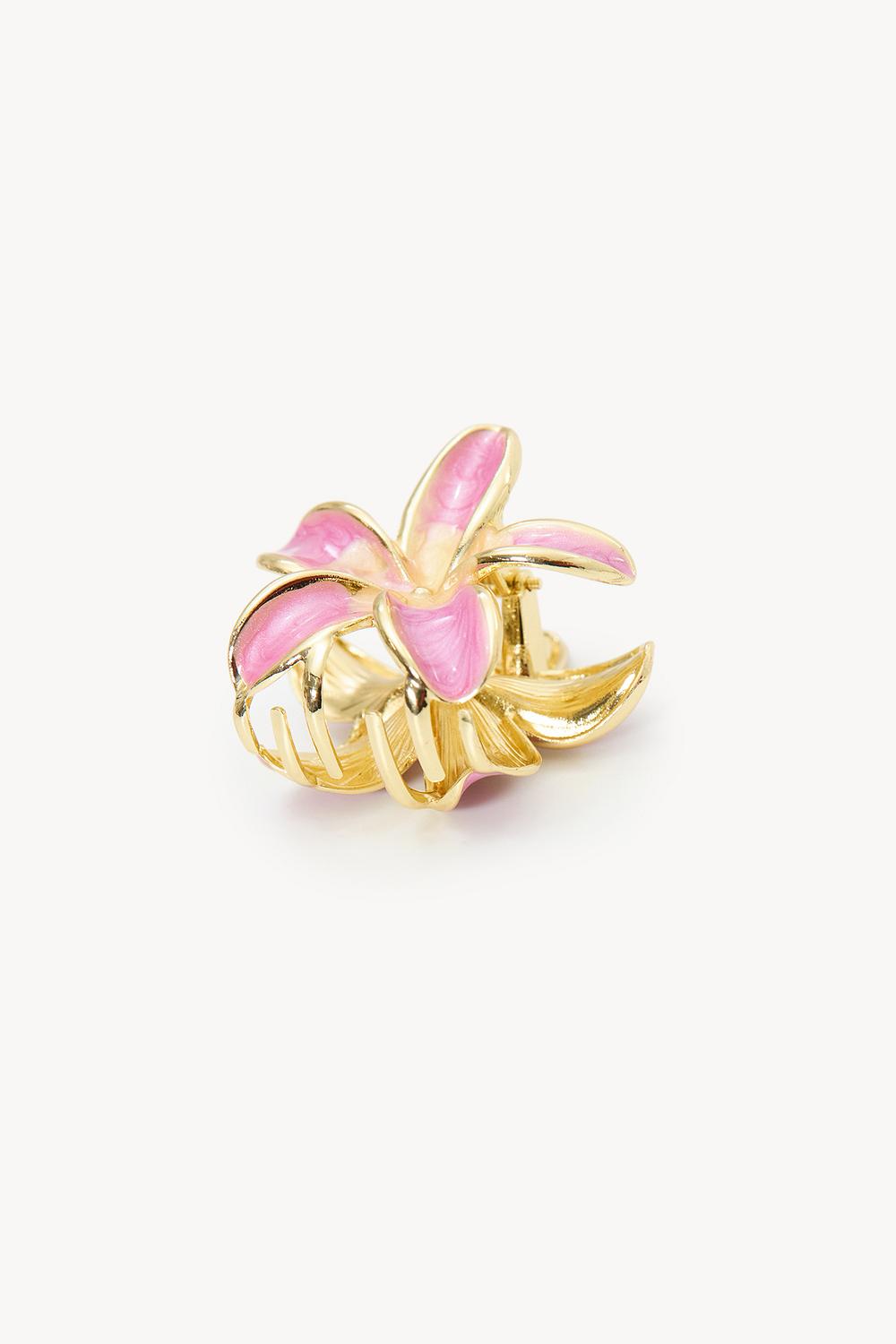 Roze bloem haarclip