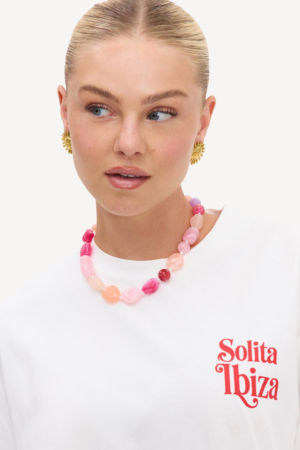 Pink beaded necklace