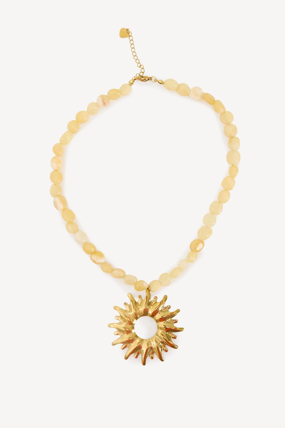 Necklace with beads and a sun