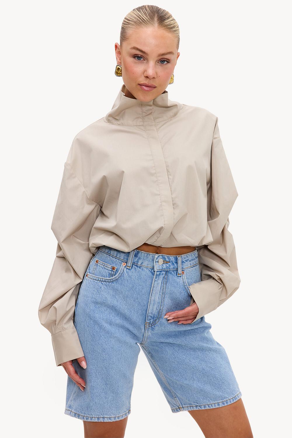 Light blue denim skirt