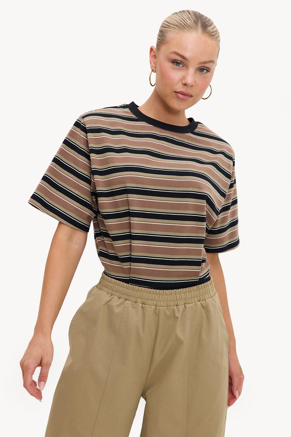 Dark green striped bodysuit