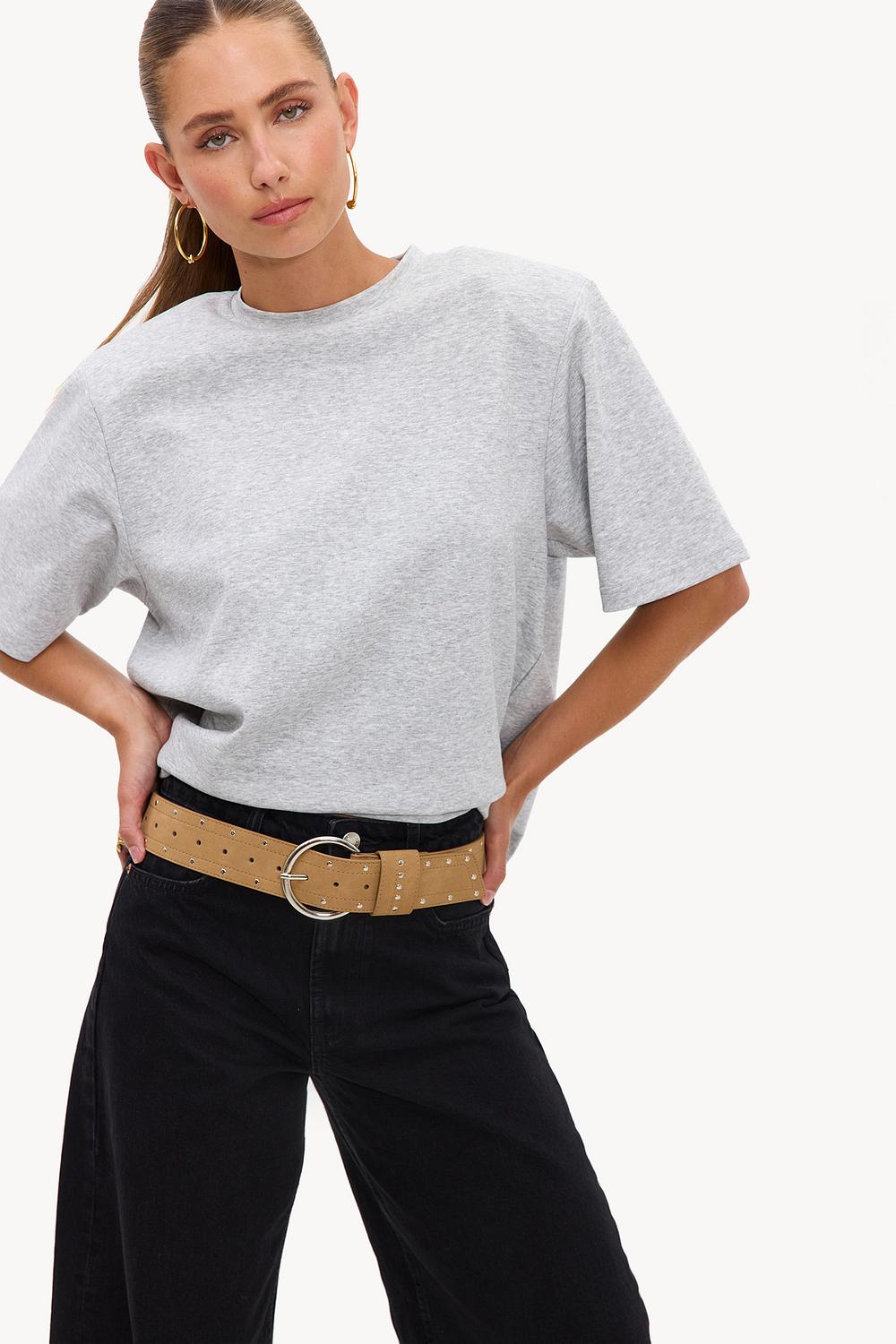 Ceinture marron à clous argentés