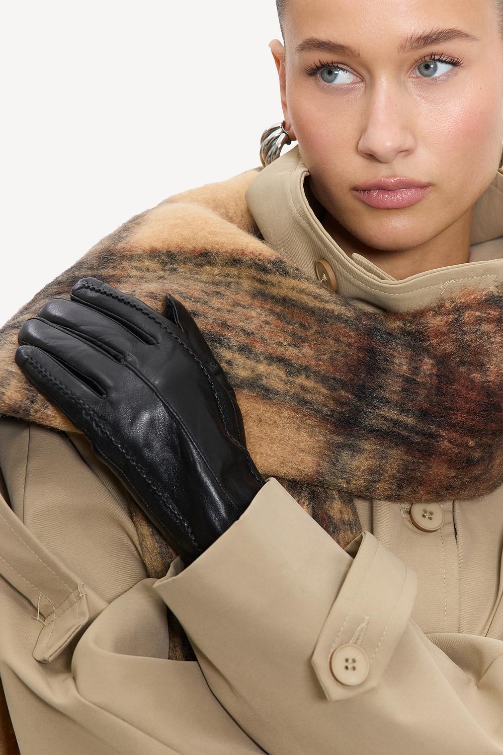 Dark brown PU gloves