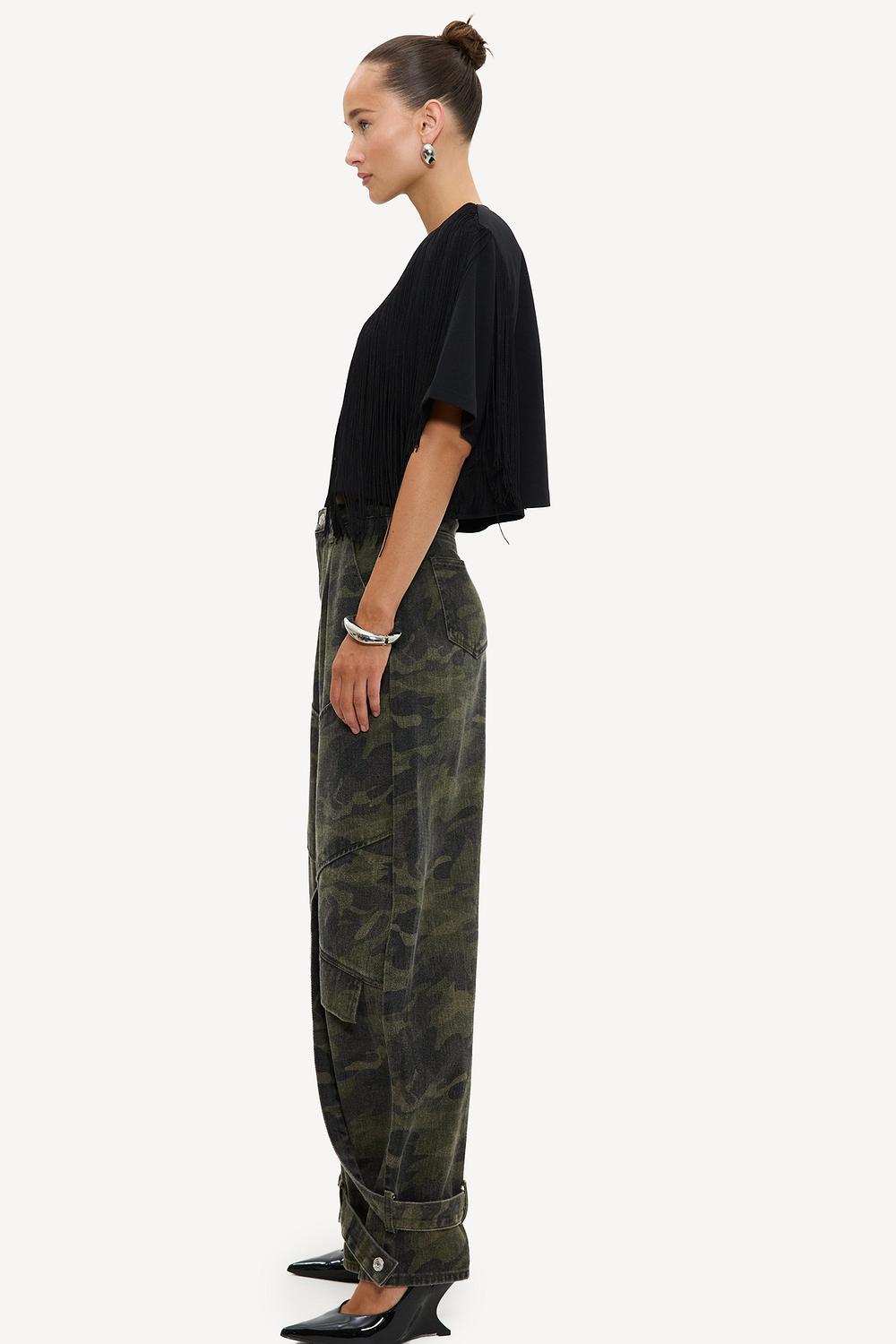 Pantalones bombachos verdes de camuflaje