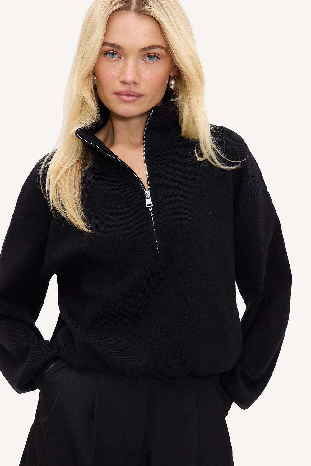 Black sweater with zipper