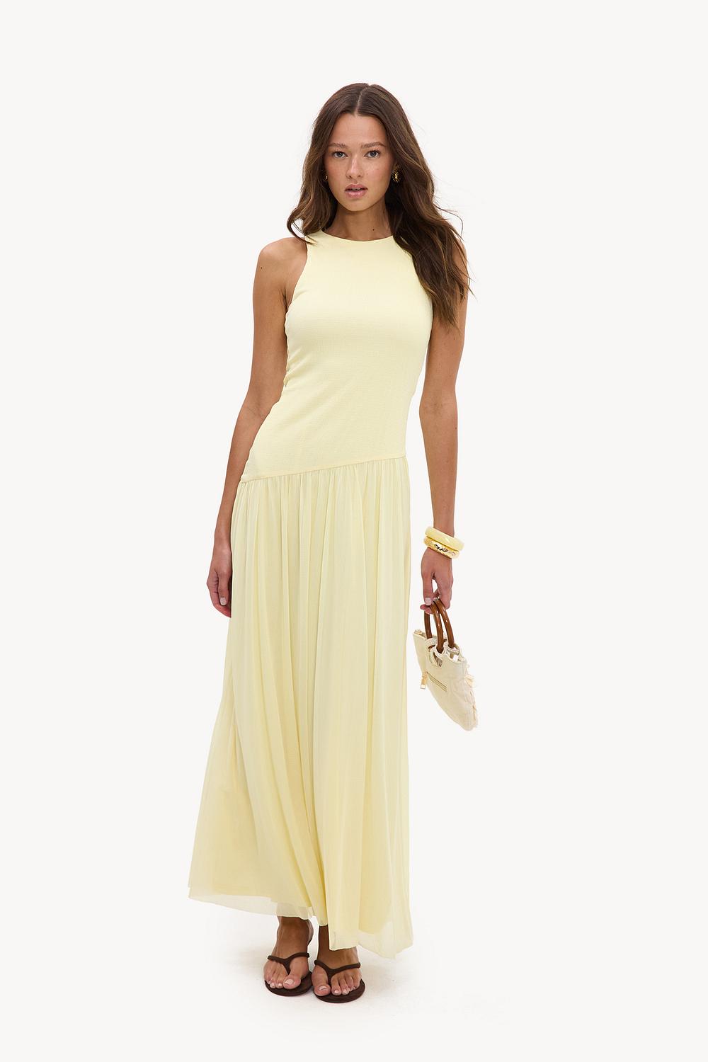 Vestido largo amarillo