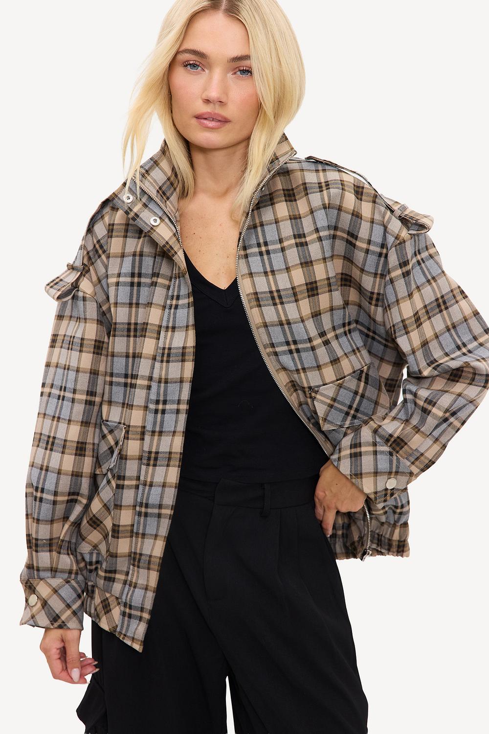 Bruine geruite jacket