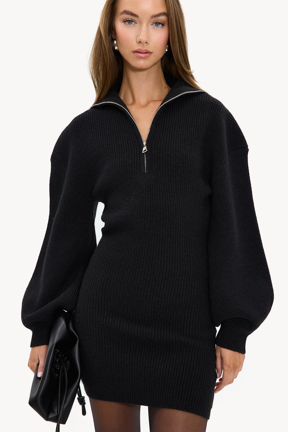 Black dress with zipper