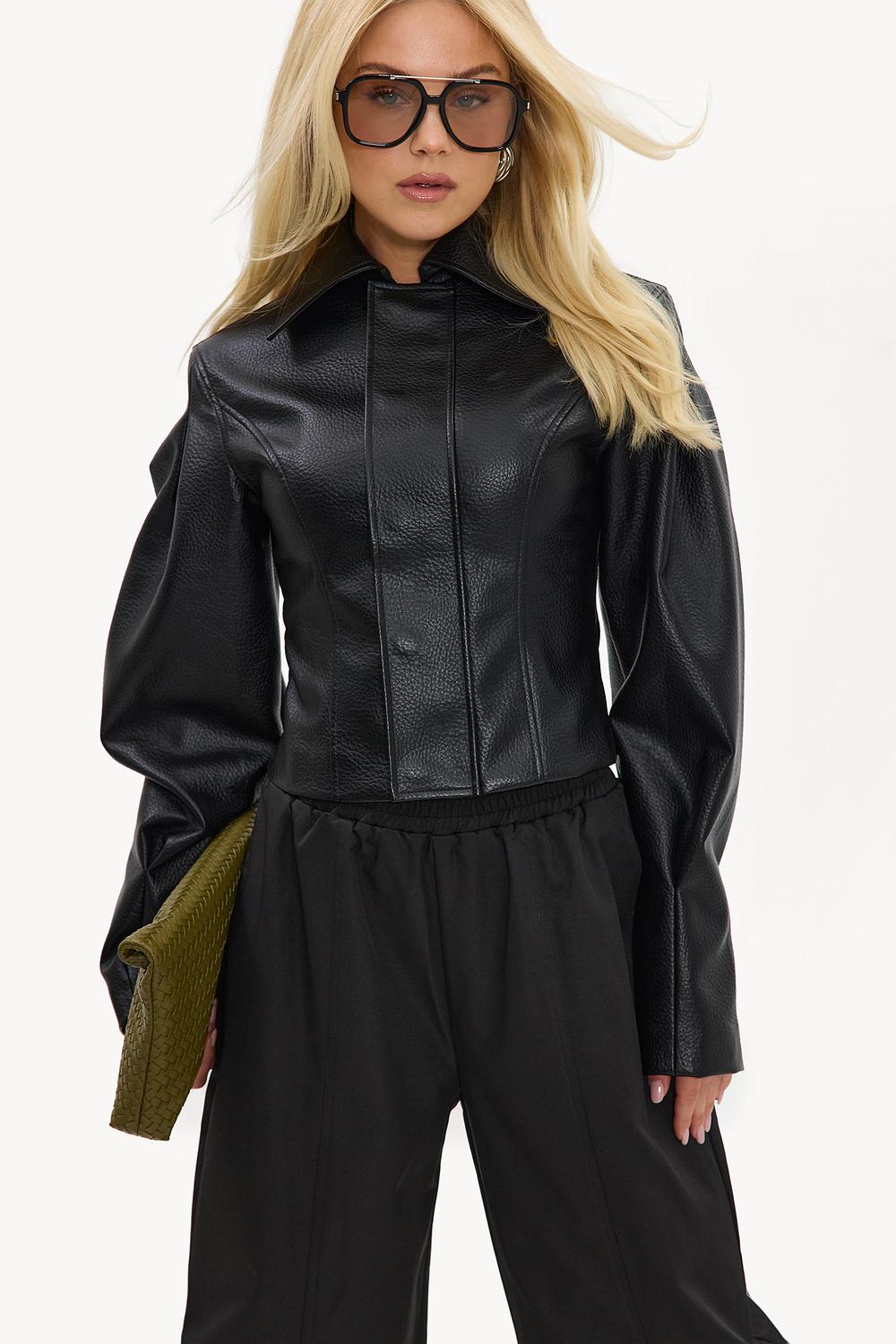 Veste en PU noire