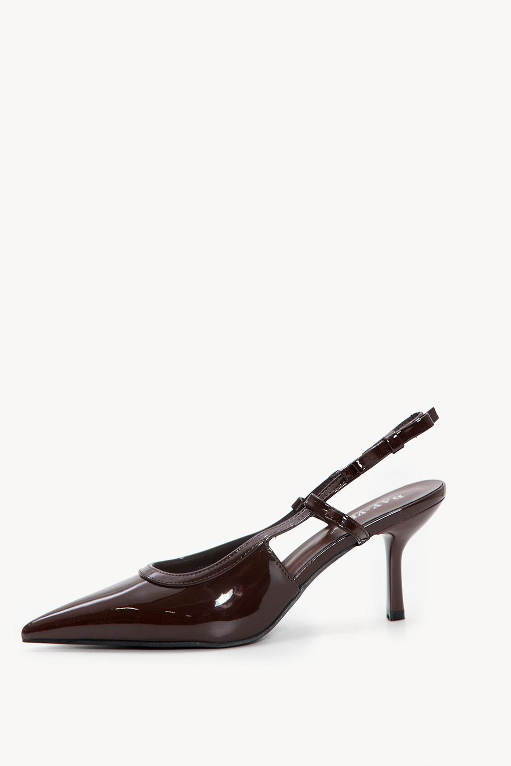Zapatos de tacón marrones con efecto PU