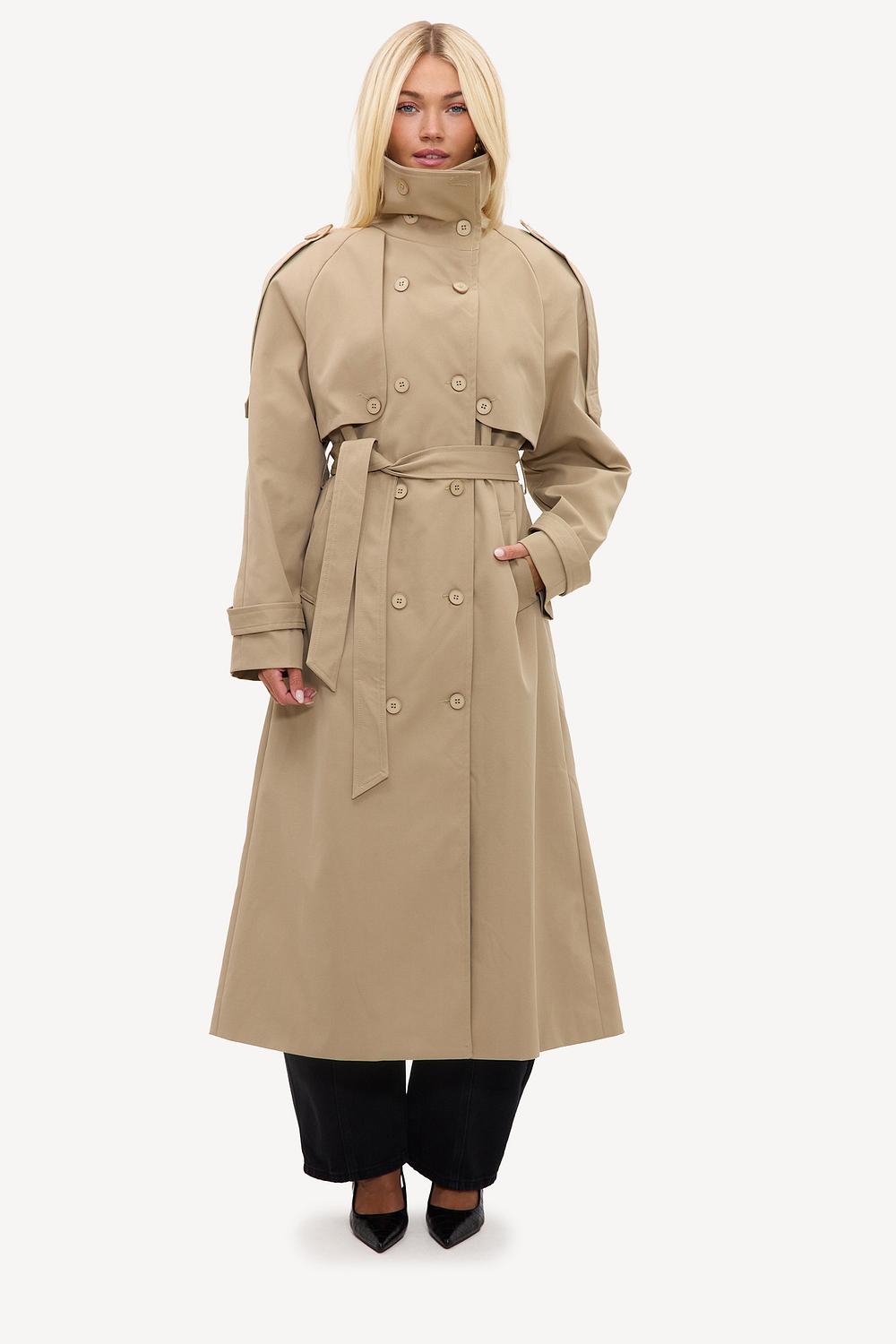 Beige trench coat