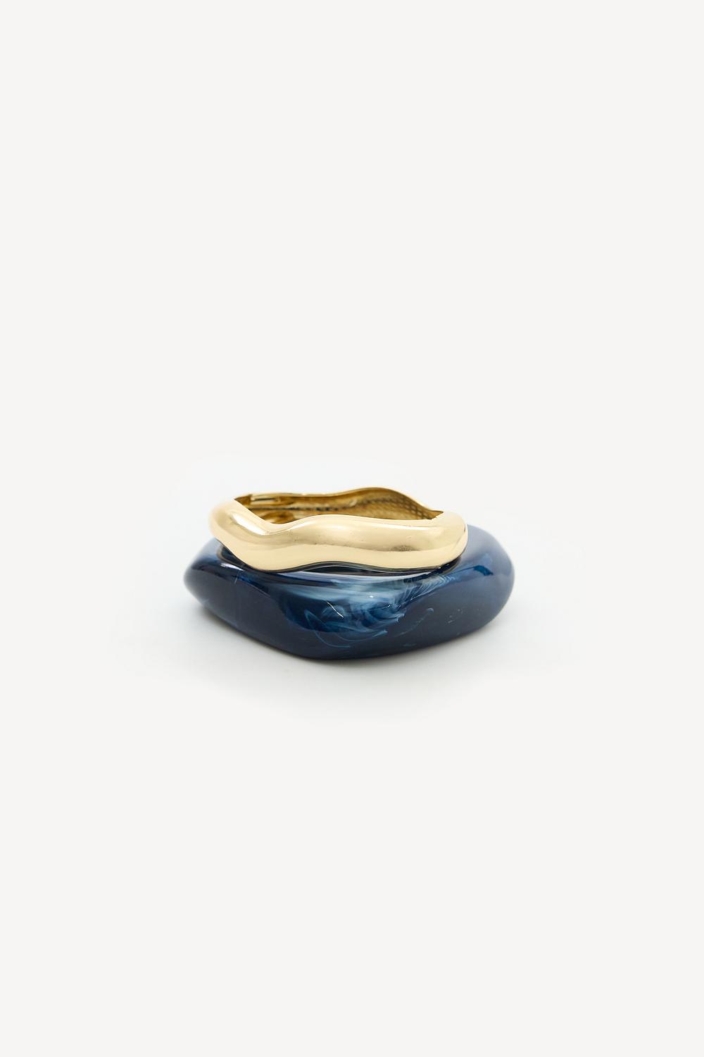 Gold and dark blue bracelets, 2-pack