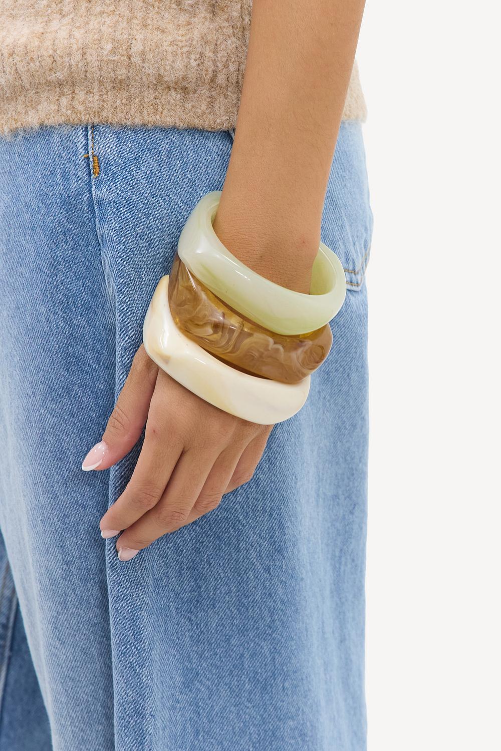Green, brown, and beige bracelets (3-pack)
