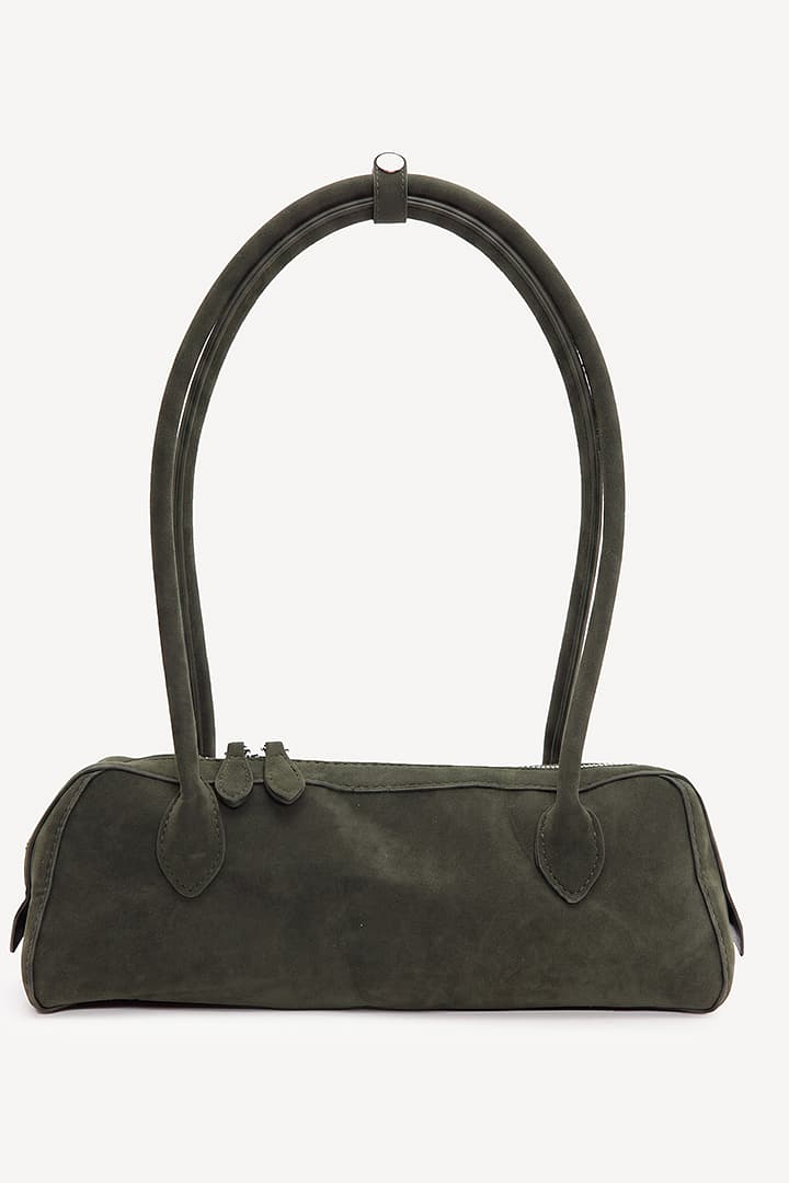 Bolso verde oscuro con efecto ante