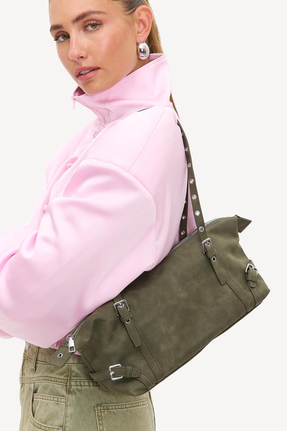Green bag with silver details