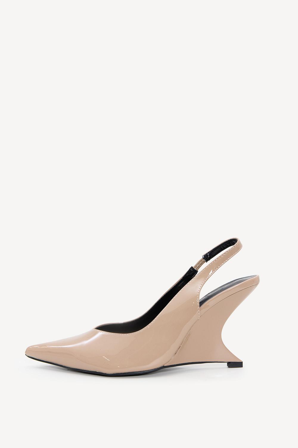 Beige heels with a PU look