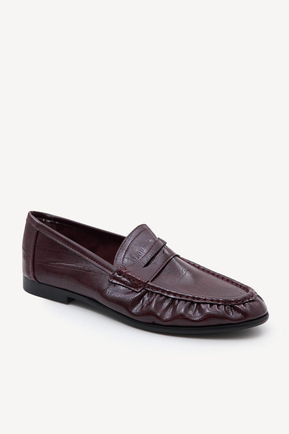 Mocasines de PU color burdeos