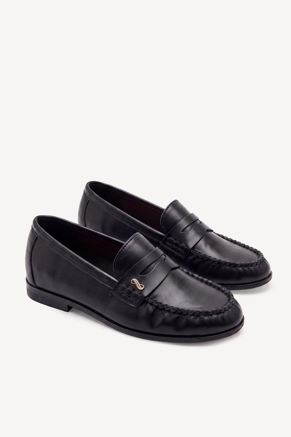 Black PU loafers