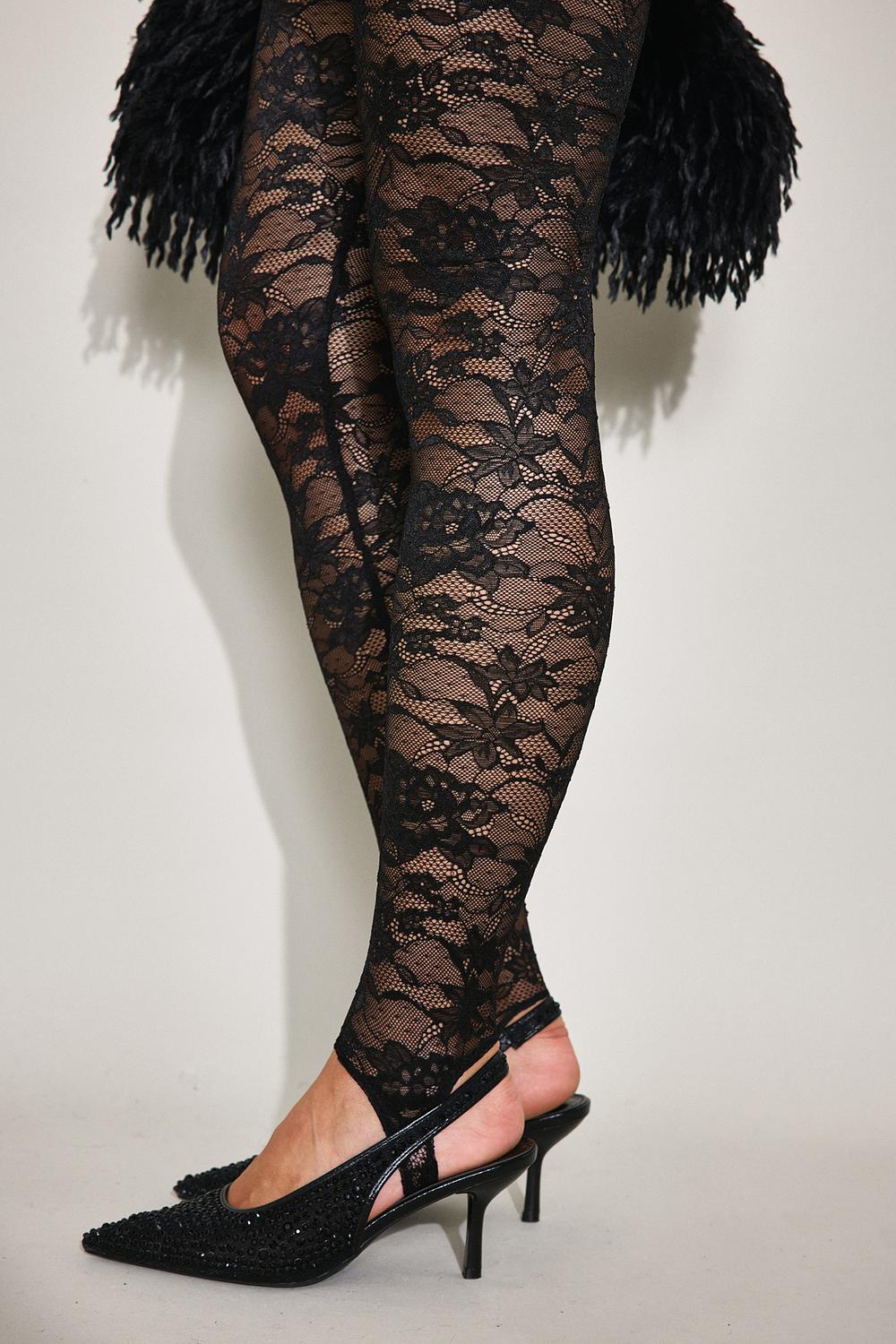 Black lace leggings