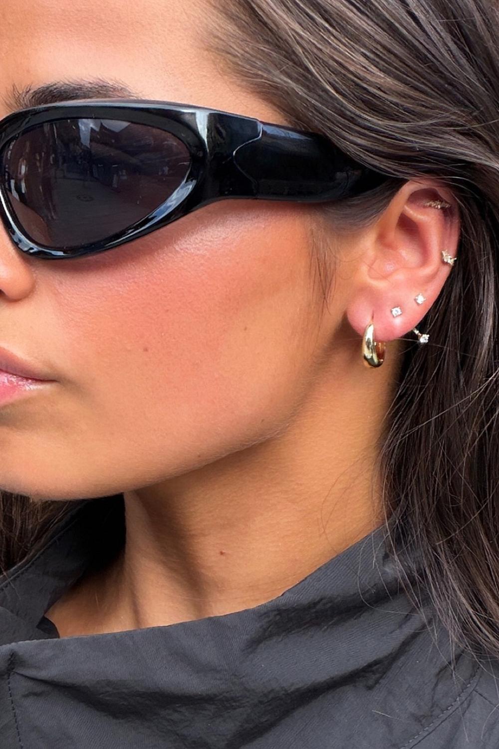 Gold earrings set (3-pack)