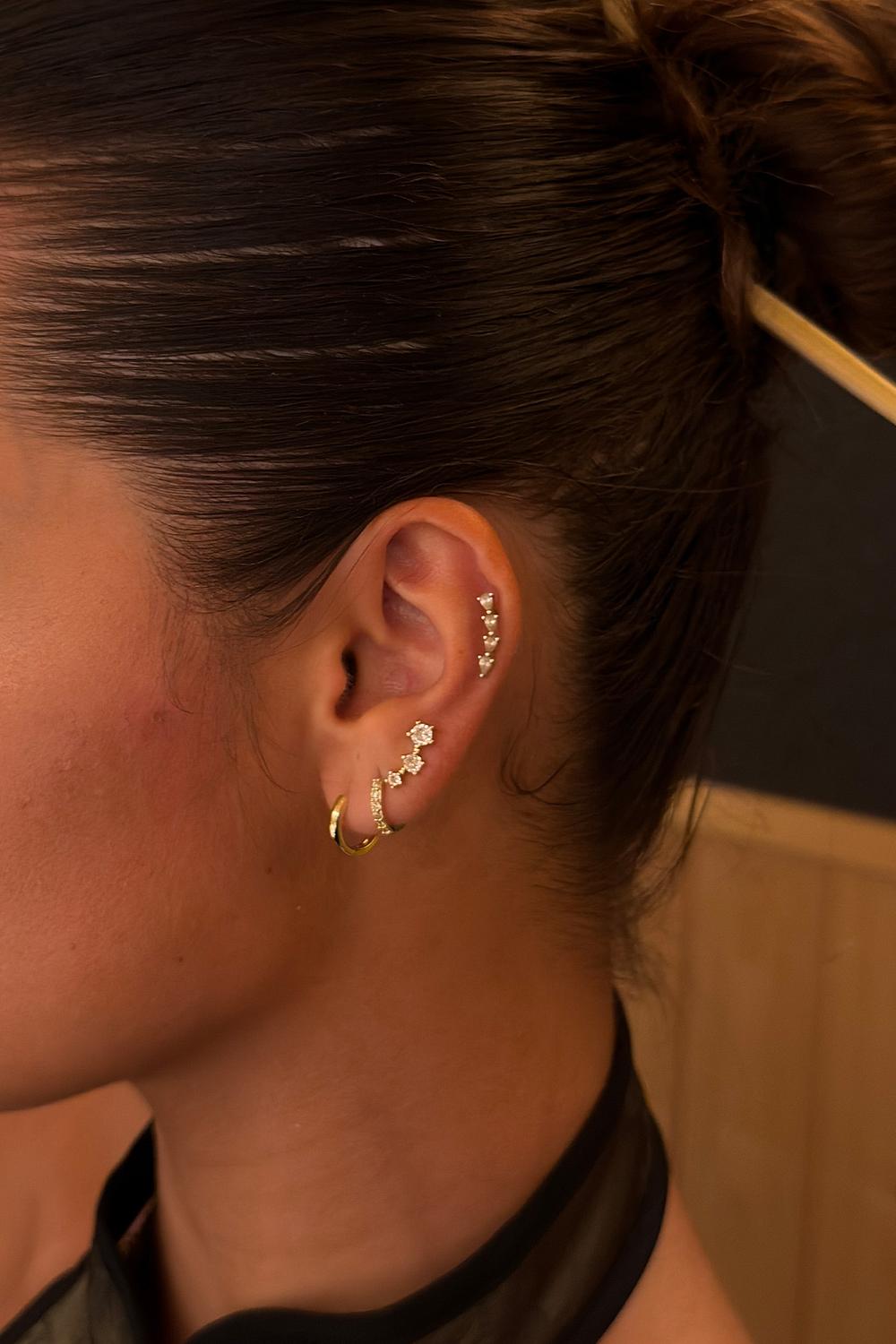 Gold earrings set (4-pack)