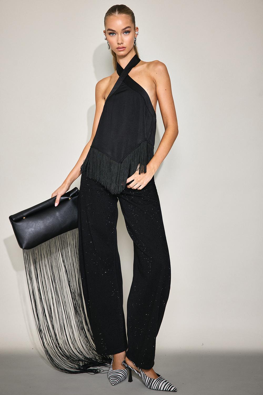 Jean noir avec des strass