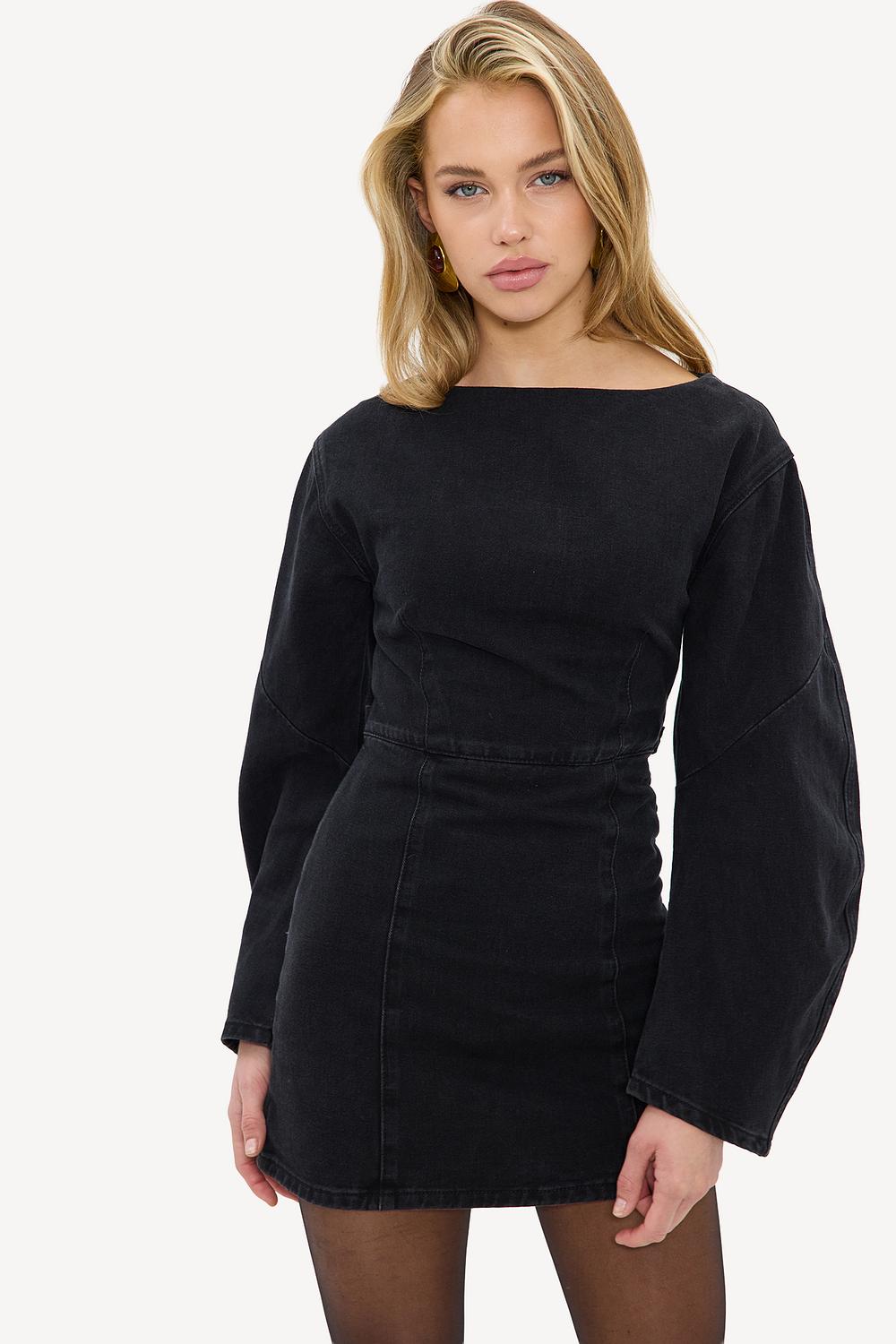 Black denim dress