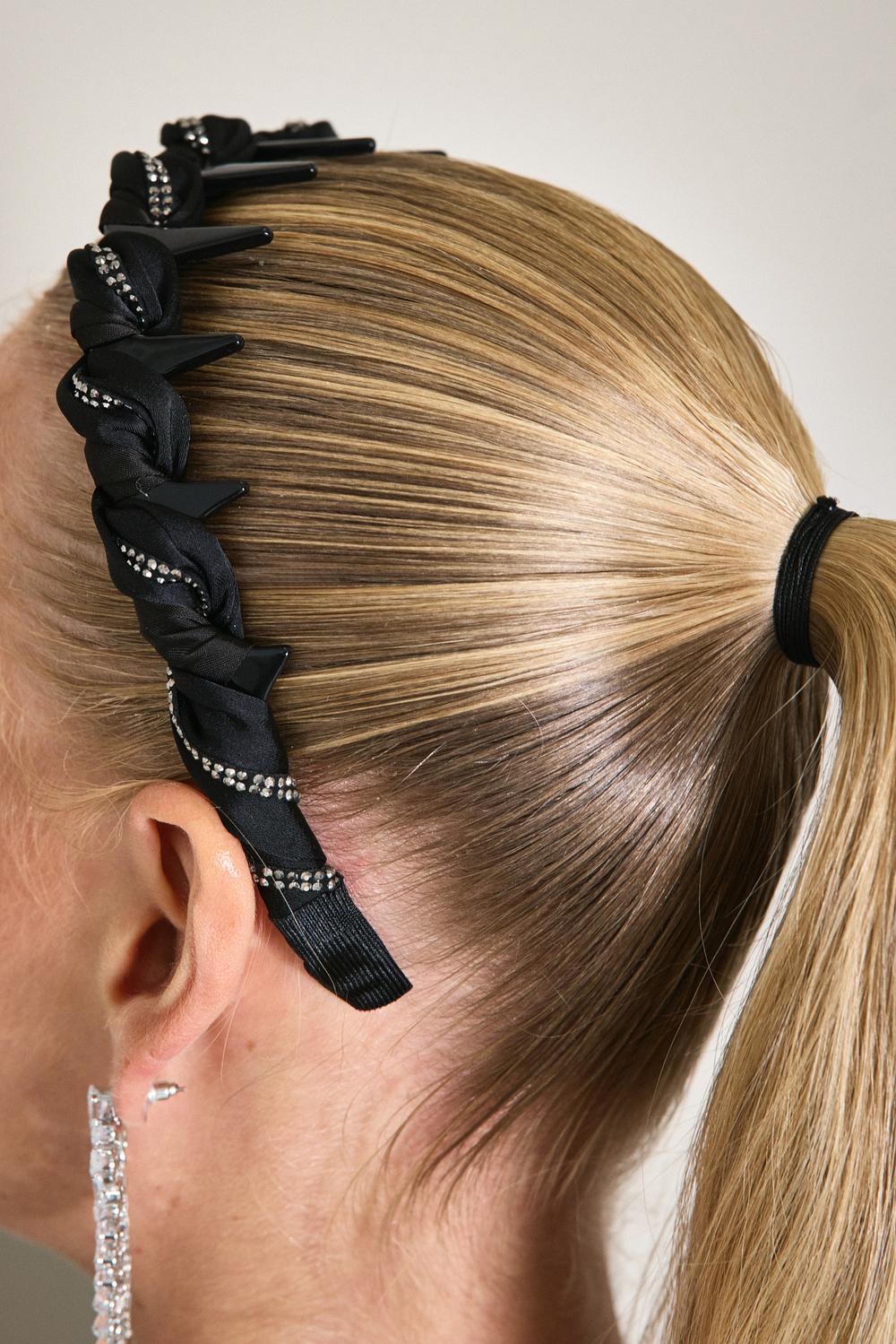 Diadema negra con strass