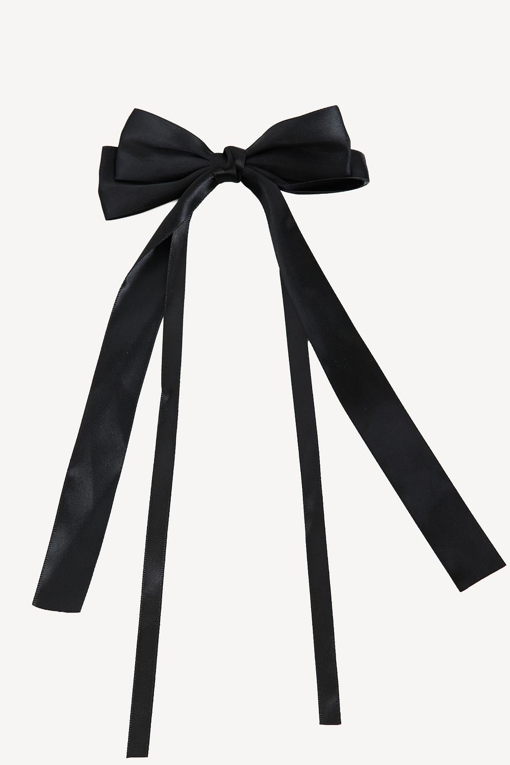 Barrette à cheveux noire en forme de nœud
