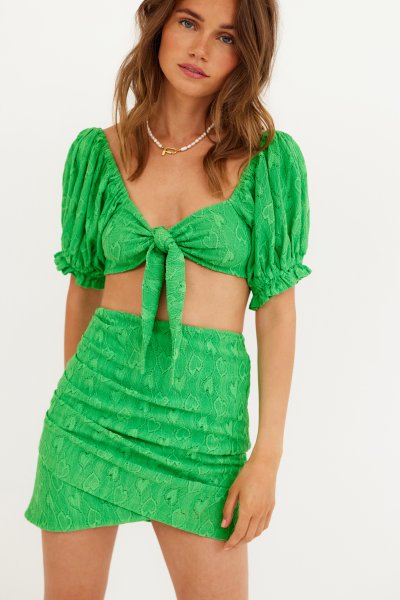 Donna Vestiti Gonne Minigonne Loavies Minigonne Loavies floral green skirt 