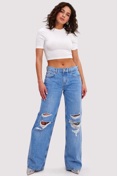 Blue high wide fit jeans