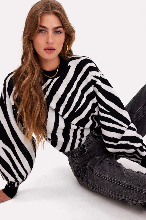 Zebra hotsell print trui