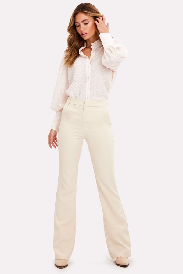 Beige flared broek Loavies