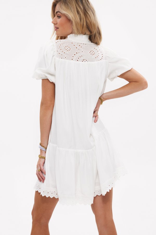 Loavies white embroidery anglaise dress Loavies