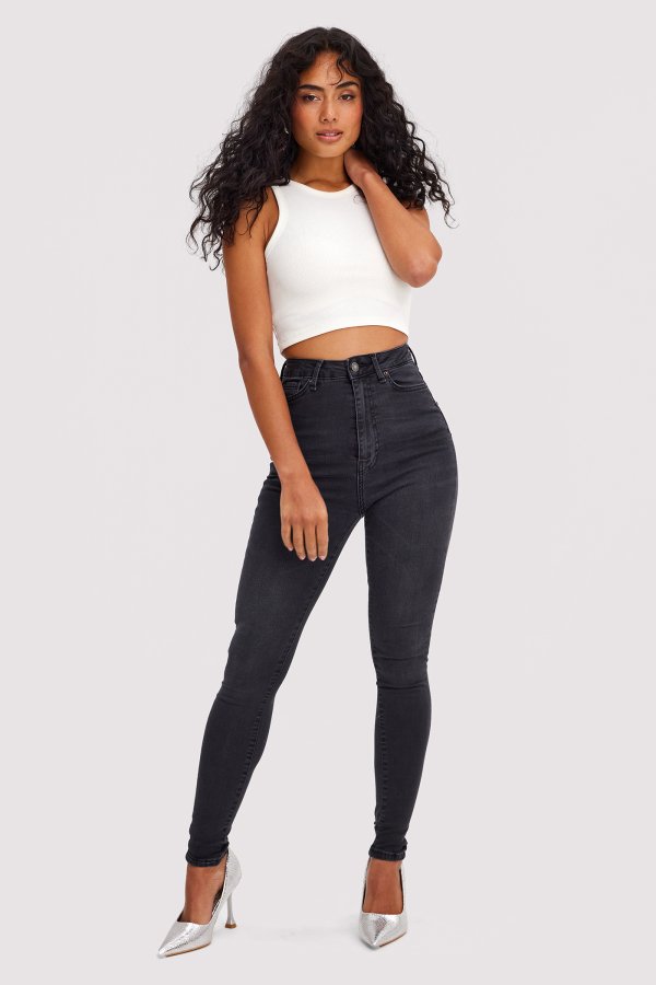 Black high skinny fit jeans