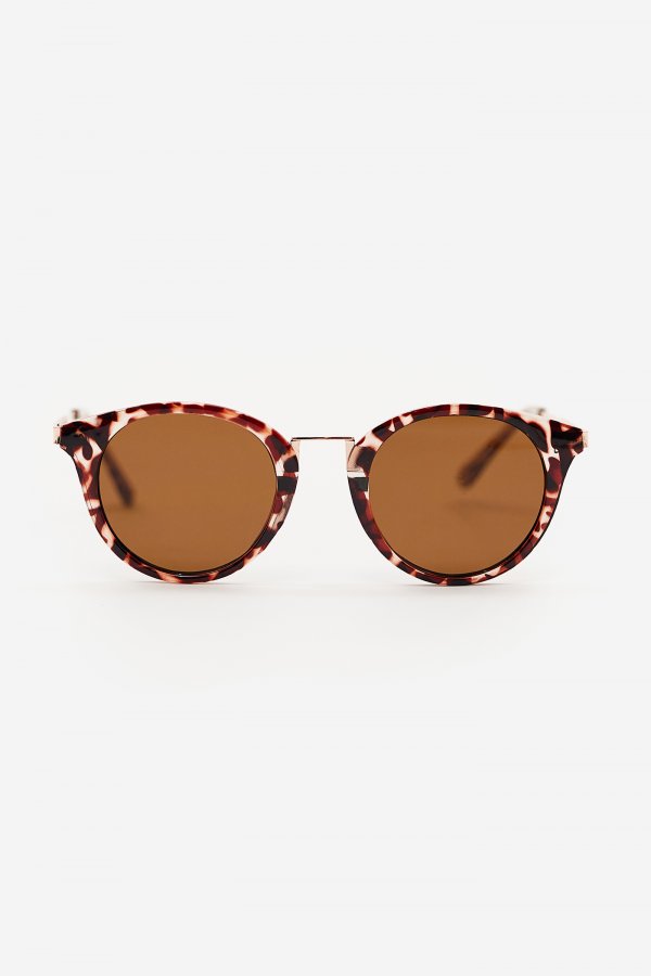 Loavies lunettes de soleil marron à imprimé léopard | Loavies