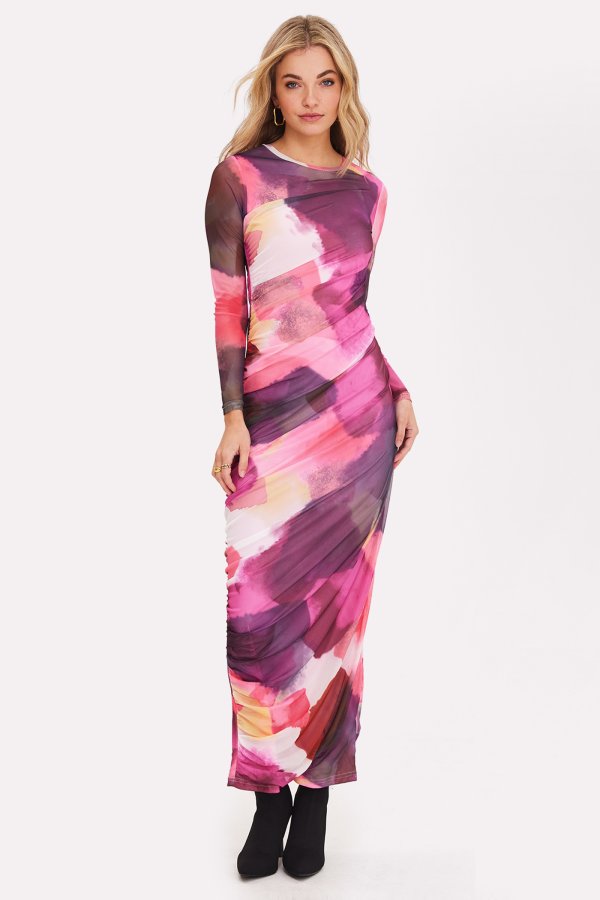 Roze Losse Zomerse Feestelijke Maxi Jurk main image 0