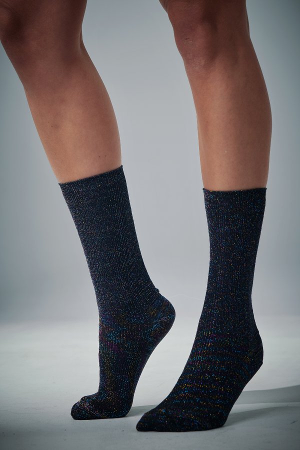 Calcetines negros con purpurina Loavies