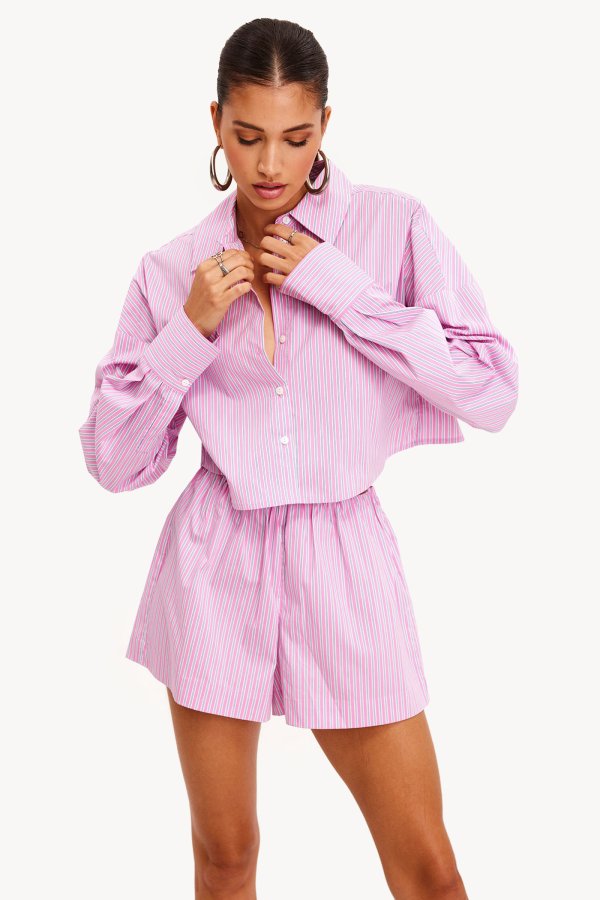 CORA SHORTS STRIPED PINK main image 1