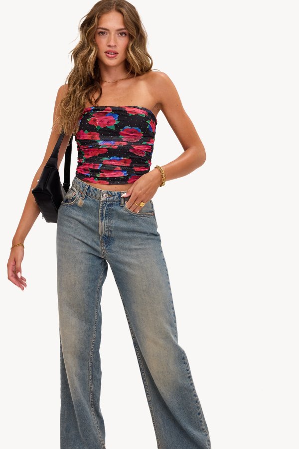 Women's Red top with embellished Strap - StyleStone
