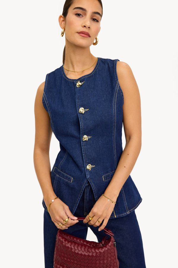 Donkerblauw gilet | Loavies