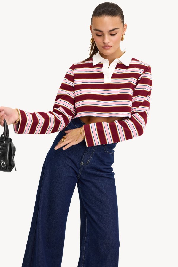 5110061 Bordeaux Striped Jumper