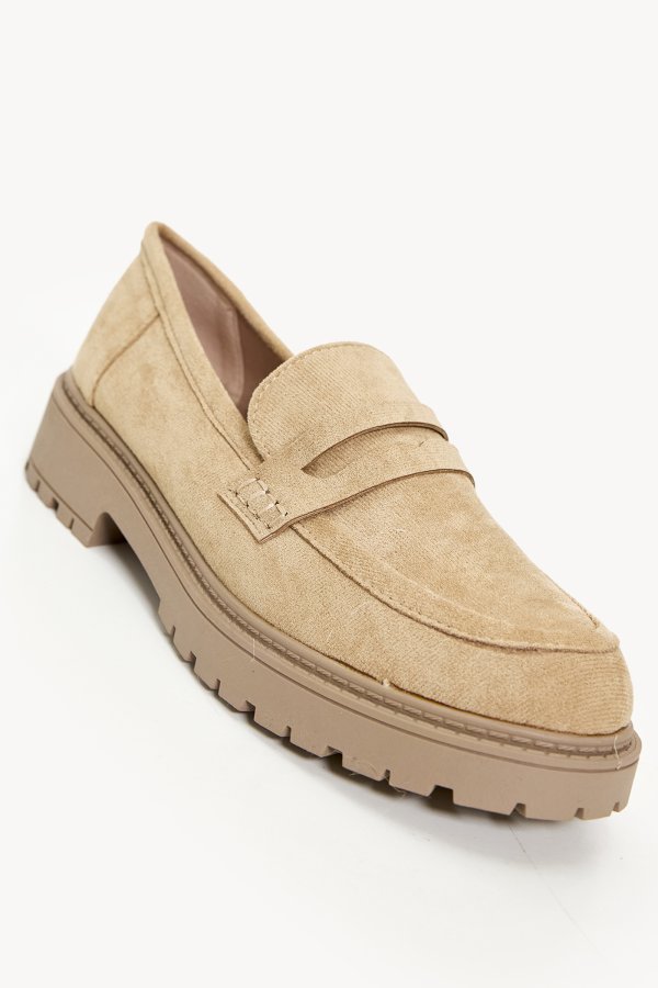Fifi Beige Contrast Flyknit Loafer