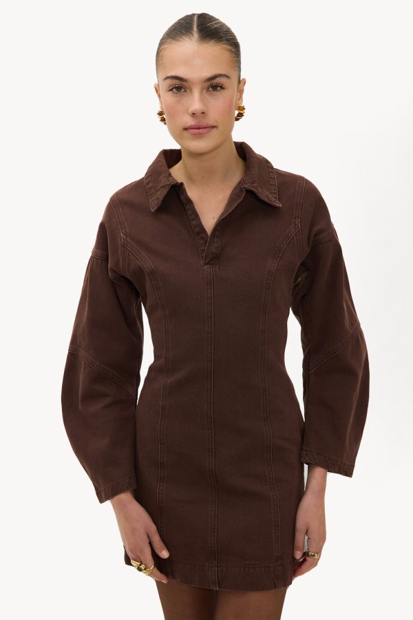 Brown denim dress | Loavies Brown denim dress | Loavies