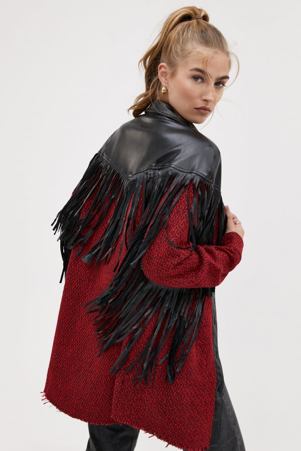 red fringe coat
