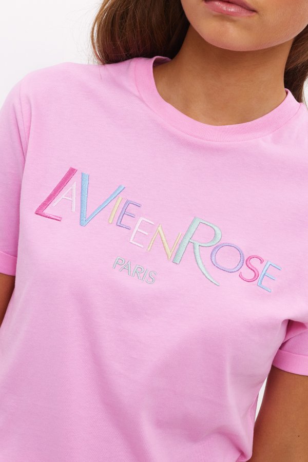Loavies roze la vie en rose it-shirt 