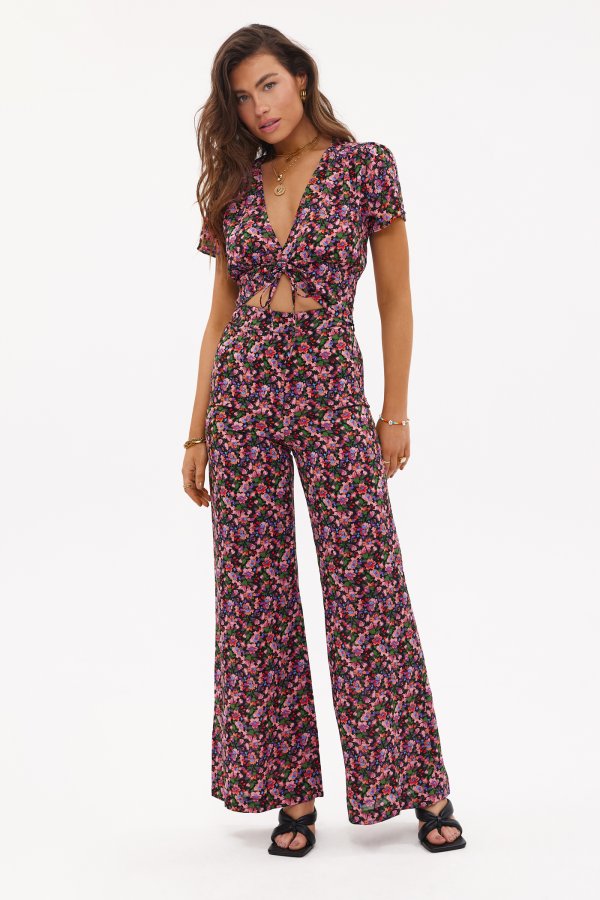 Roze pantalon met bloemenprint | Loavies